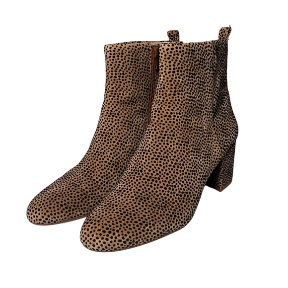 Gianni Bini Jaydennn Boots Block Heel Booties Womens Shoe Size 9.5 Cheetah Zip - Picture 1 of 12